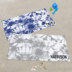 Lofaris Personalized Name And Bold Tie Dye Summer Beach Towel