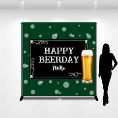 Lofaris Personalized Name Beer Green Bokeh Birthday Backdrop