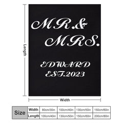 Lofaris Personalized Name Black Text Simple Snuggly Blanket