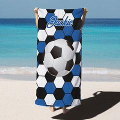 Lofaris Personalized Name Football Sprots Boy Beach Towel