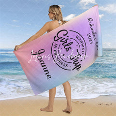 Lofaris Personalized Name Girls Trip In Progress Beach Towel