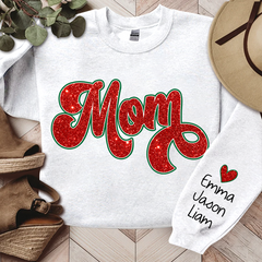 Lofaris Mom Glitter Christmas Custom With Kids Gift For TH Sweatshirt