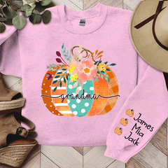 Lofaris Personalized Name Grandma Pumpkin Autumn Sweatshirt