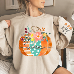 Lofaris Personalized Name Grandma Pumpkin Autumn Sweatshirt