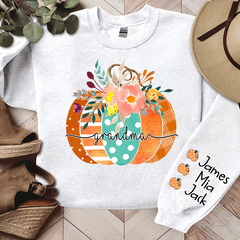 Lofaris Personalized Name Grandma Pumpkin Autumn Sweatshirt