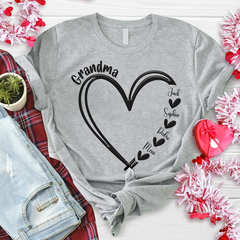 Lofaris Personalized Name Heart Grandma And Kids T - Shirt