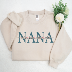 Lofaris Personalized Name Nana With Grandkids Sweatshirt