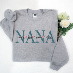 Lofaris Personalized Name Nana With Grandkids Sweatshirt