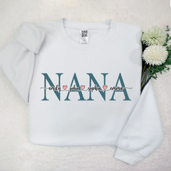 Lofaris Personalized Name Nana With Grandkids Sweatshirt