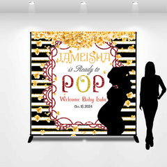 Lofaris Personalized Name Ready To Pop Baby Shower Backdrop