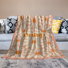 Lofaris Personalized Name Rustic Flower Pattern Blanket