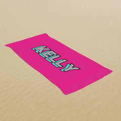 Lofaris Personalized Name Solid Color Simple Beach Towel