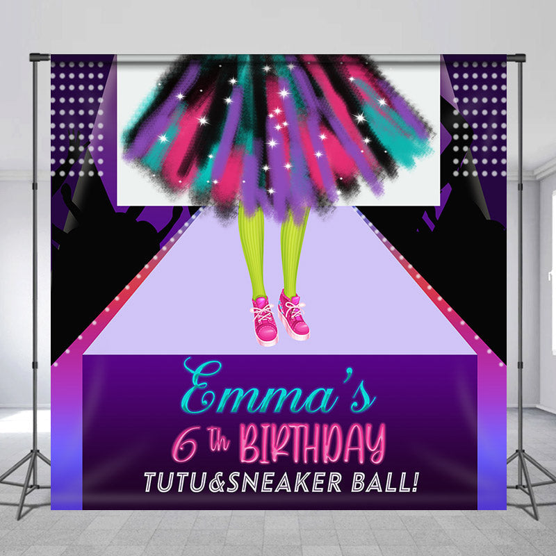 Lofaris Personalized Name Stage Style 6th Birthday Backdrop