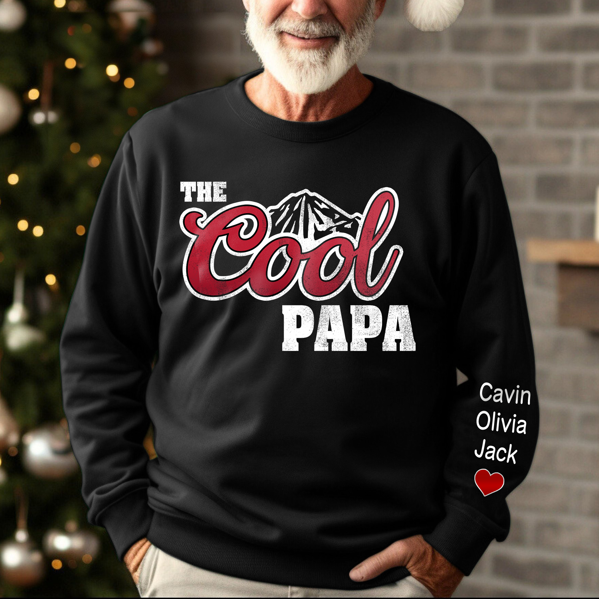 Lofaris The Cool Papa Custom And Grandkids Gift Sweatshirt