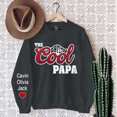 Lofaris The Cool Papa Custom And Grandkids Gift Sweatshirt