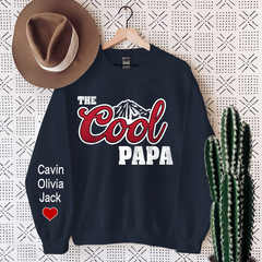 Lofaris The Cool Papa Custom And Grandkids Gift Sweatshirt