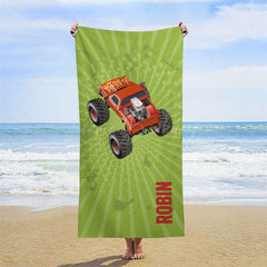 Lofaris Personalized Name Various Racing Cars Beach Towel