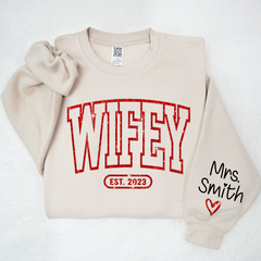 Lofaris Glitter Merry Wifey Est And Custom Names Svg Png Sweatshirt LTP01