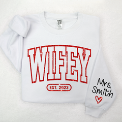 Lofaris Glitter Merry Wifey Est And Custom Names Svg Png Sweatshirt LTP01