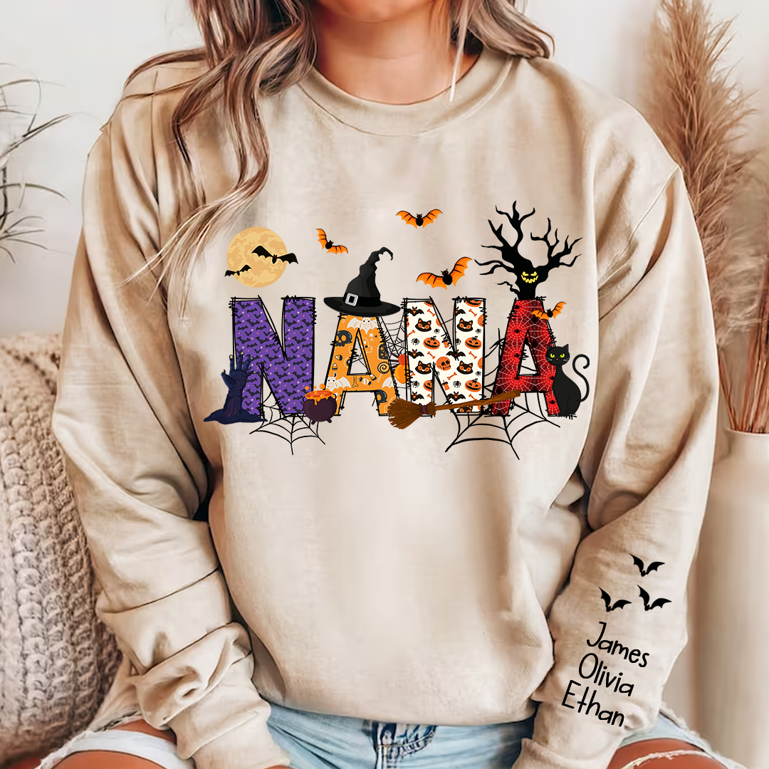 Lofaris Personalized Nana And Grandkids Halloween Shirt