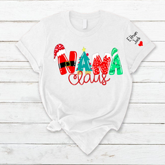 Lofaris Personalized Nana And Kids Claus Christmas T-Shirt