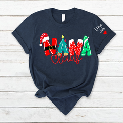 Lofaris Personalized Nana And Kids Claus Christmas T-Shirt