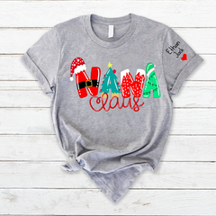 Lofaris Personalized Nana And Kids Claus Christmas T-Shirt