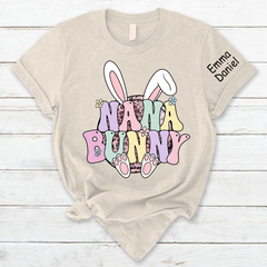 Lofaris Personalized Nana Bunny Kids Name Easter T-Shirt