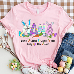 Lofaris Personalized Nana Carrot Kids Easter Day T-Shirt