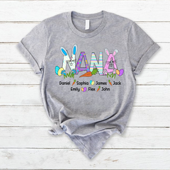 Lofaris Personalized Nana Carrot Kids Easter Day T-Shirt