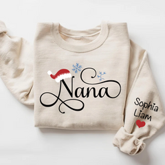 Lofaris Personalized Nana Christmas With Grandkid Sweatshirt