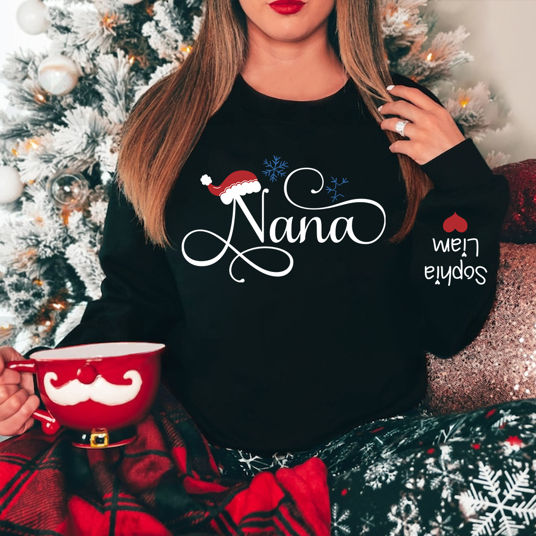 Lofaris Personalized Nana Christmas With Grandkid Sweatshirt