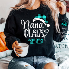 Lofaris Personalized Nana Claus Elf And Grandkids Sweatshirt