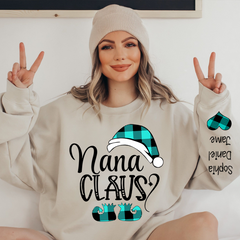 Lofaris Personalized Nana Claus Elf And Grandkids Sweatshirt