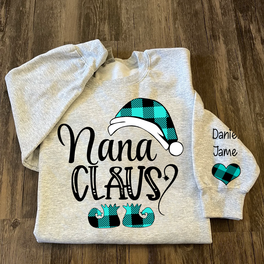 Lofaris Personalized Nana Claus Elf And Grandkids Sweatshirt