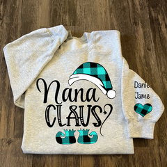 Lofaris Personalized Nana Claus Elf And Grandkids Sweatshirt