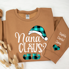 Lofaris Personalized Nana Claus Elf And Grandkids Sweatshirt