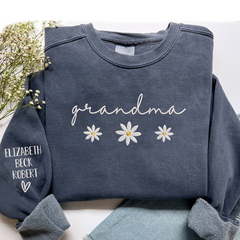 Lofaris Personalized Nana Daisy And Grandkids Sweatshirt