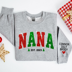 Lofaris Personalized Nana Est Glitter Christmas Sweatshirt