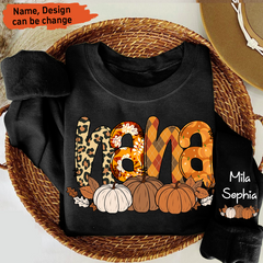 Lofaris Personalized Nana Pumpkin Grandkids Fall Sweatshirt