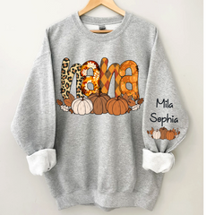 Lofaris Personalized Nana Pumpkin Grandkids Fall Sweatshirt