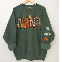 Lofaris Personalized Nana Pumpkins Daisy Autumn Sweatshirt