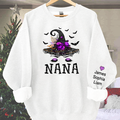 Lofaris Personalized Nana Witch Shirt Custom with Grandkids Names Fall Halloween Sweatshirt 6