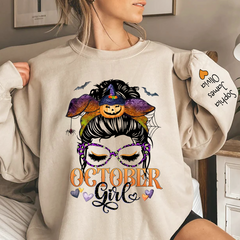 Lofaris Personalized October Girl,Halloween Gift For Women And kids Sweatshirt