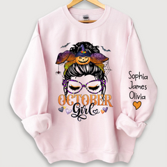 Lofaris Personalized October Girl,Halloween Gift For Women And kids Sweatshirt