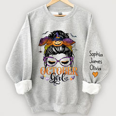 Lofaris Personalized October Girl,Halloween Gift For Women And kids Sweatshirt