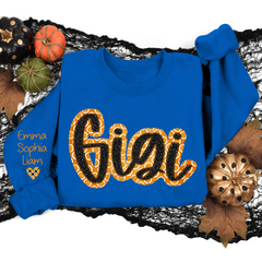 Lofaris Personalized Orange Circle Gigi And Kids Sweatshirt