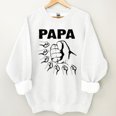 Lofaris Personalized Papa And Grandkids Hand Sweatshirt