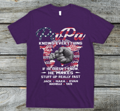 Lofaris Personalized Papa Knows Everything Kids Fist T - Shirt