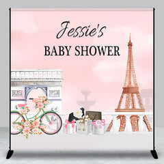 Lofaris Personalized Paris Eiffel Tower Baby Shower Backdrop